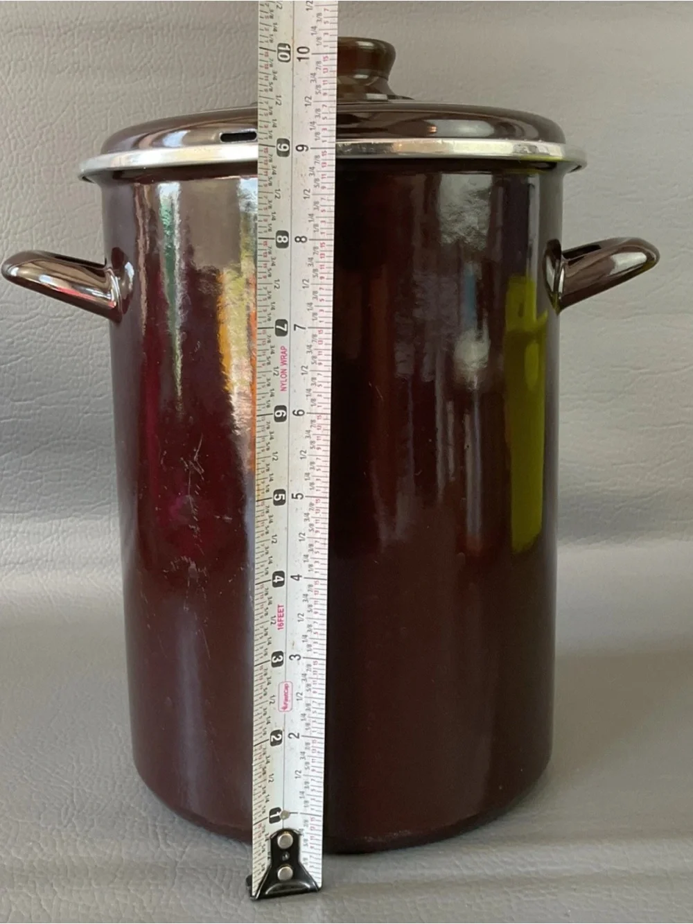 Vintage Brown Kemmler Enamored Asparagus Pot German